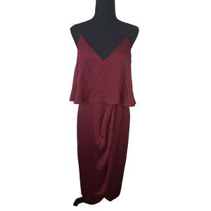 New Without Tags Shona Joy Burgundy V Neck Long Dress Size 8 Formal Wedding Prom
